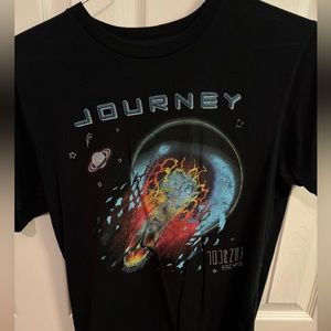 Black Small Graphic Tee Band Journey